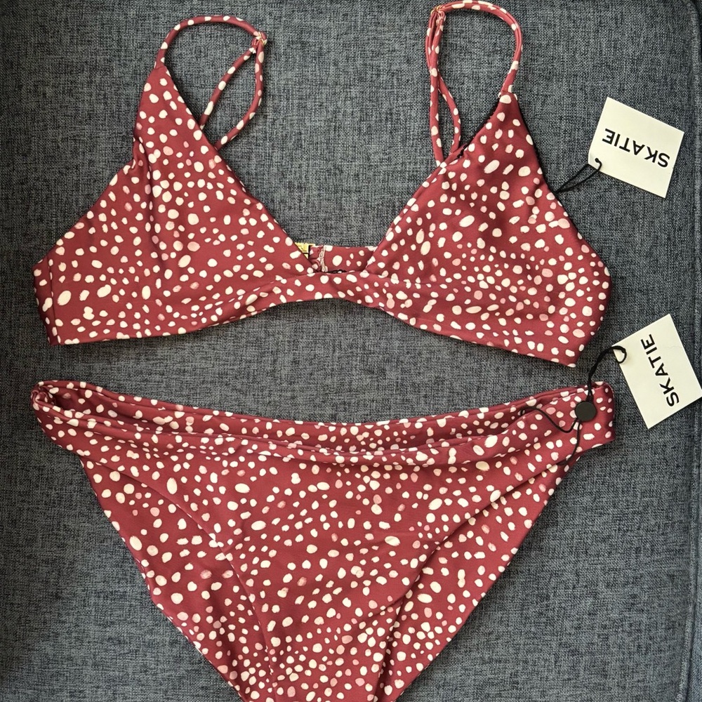 Skatie Lilo Purple and White Bikini Set